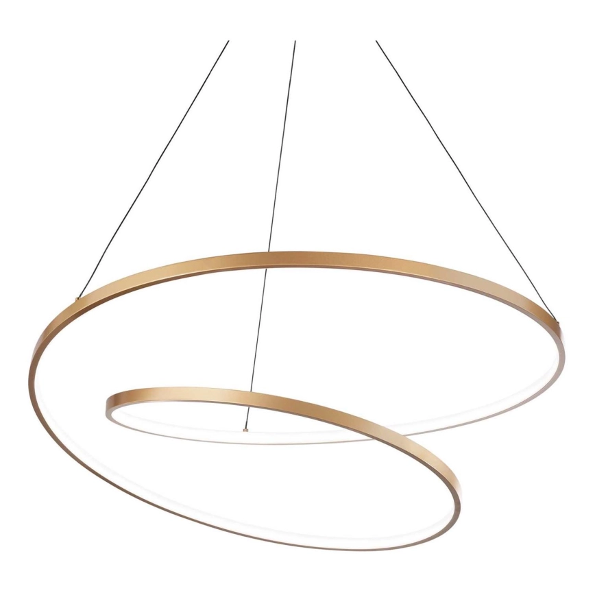Ideal Lux – LED ljuskrona med textilsladd OZ LED/52W/230V diameter 80 cm CRI 90 guld