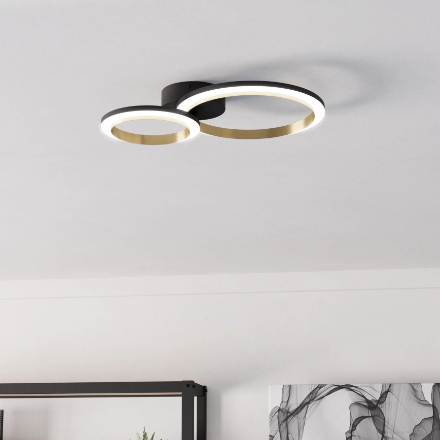 Eglo – LED Dimbar taklampa LED/12W/230V 4000K svart/guld