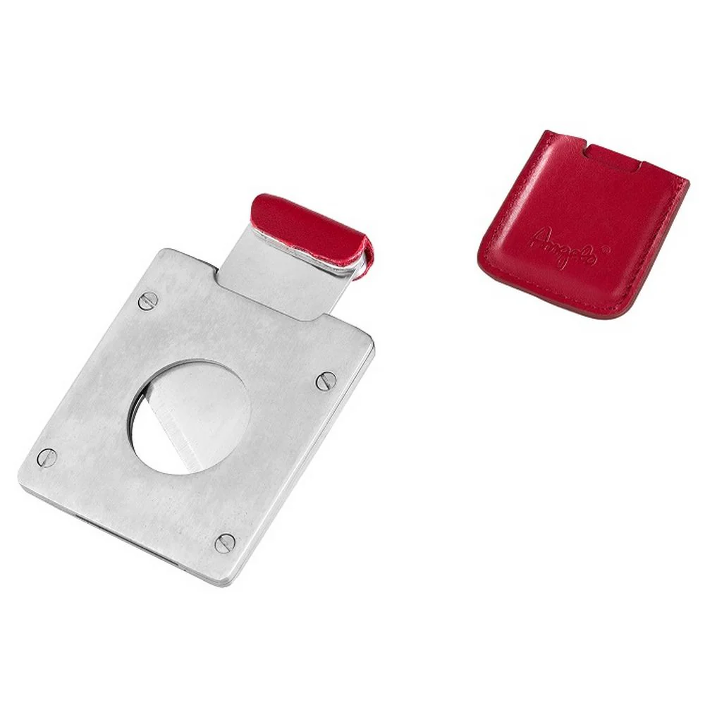 Angelo Red Leather Single Knife Cigar Cutter