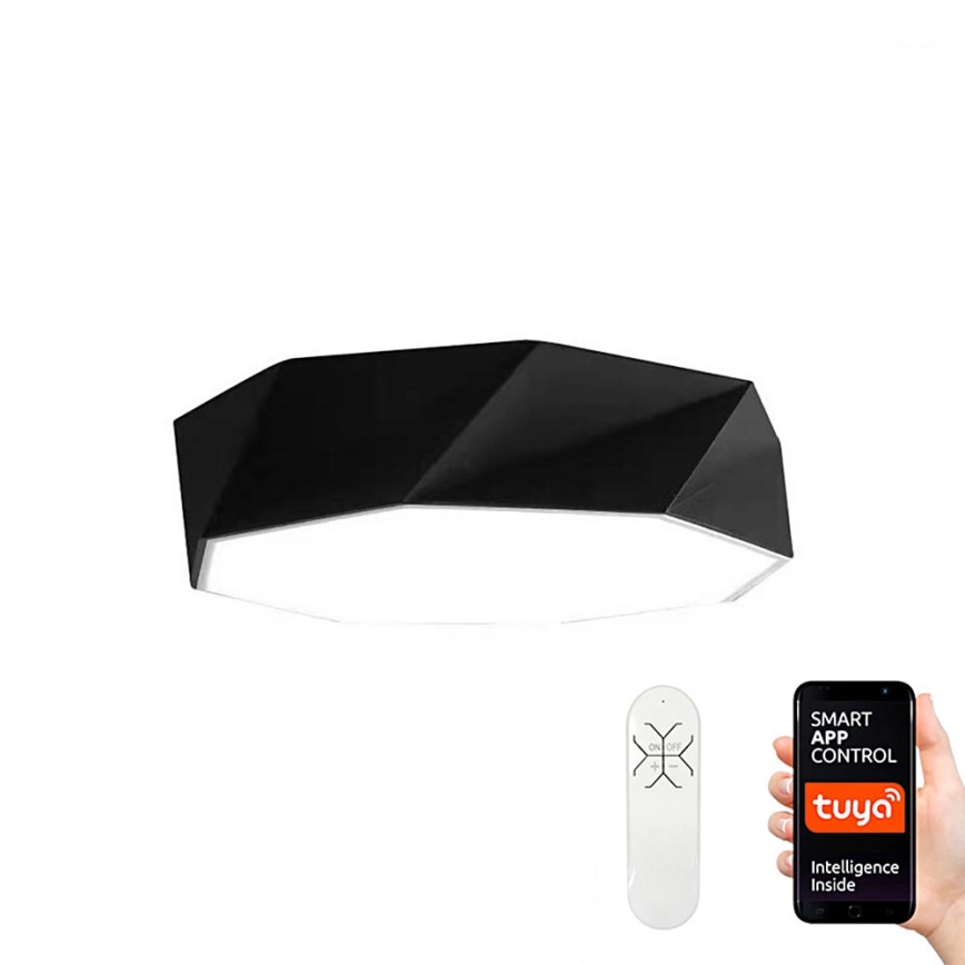 Immax NEO 07130-B40 – LED SMART Ljusreglerad taklampa DIAMANTE svart LED/31W/230V + fjärrkontroll 40cm Tuya ZigBee