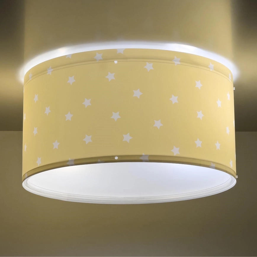 Dalber 82216A – Takbelysning för barn STAR LIGHT 2xE27/60W/230V gul