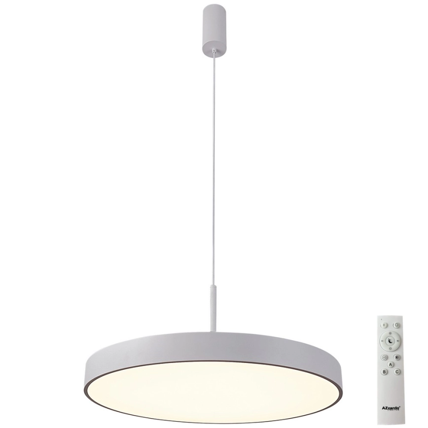 Azzardo AZ5087 – LED ljusreglerad ljuskrona på textilsladd MARCELLO LED/30W/230V vit + fjärrkontroll