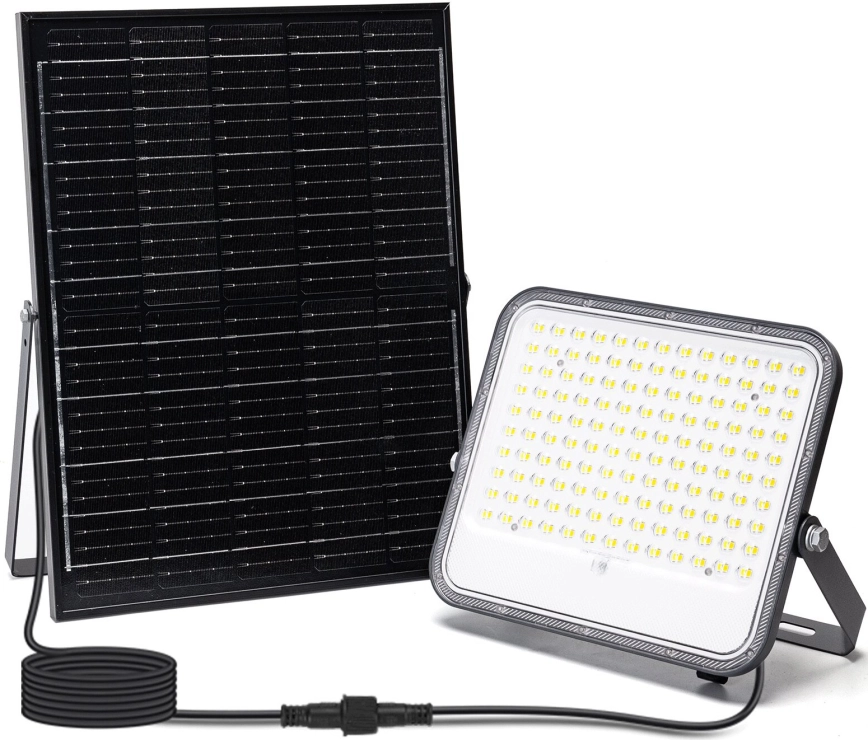 Aigostar – Dimmbar LED-solcellsstrålkastare 200W 3,4V 3000/4000/6500K IP66 16000 mAh + fjärrkontroll