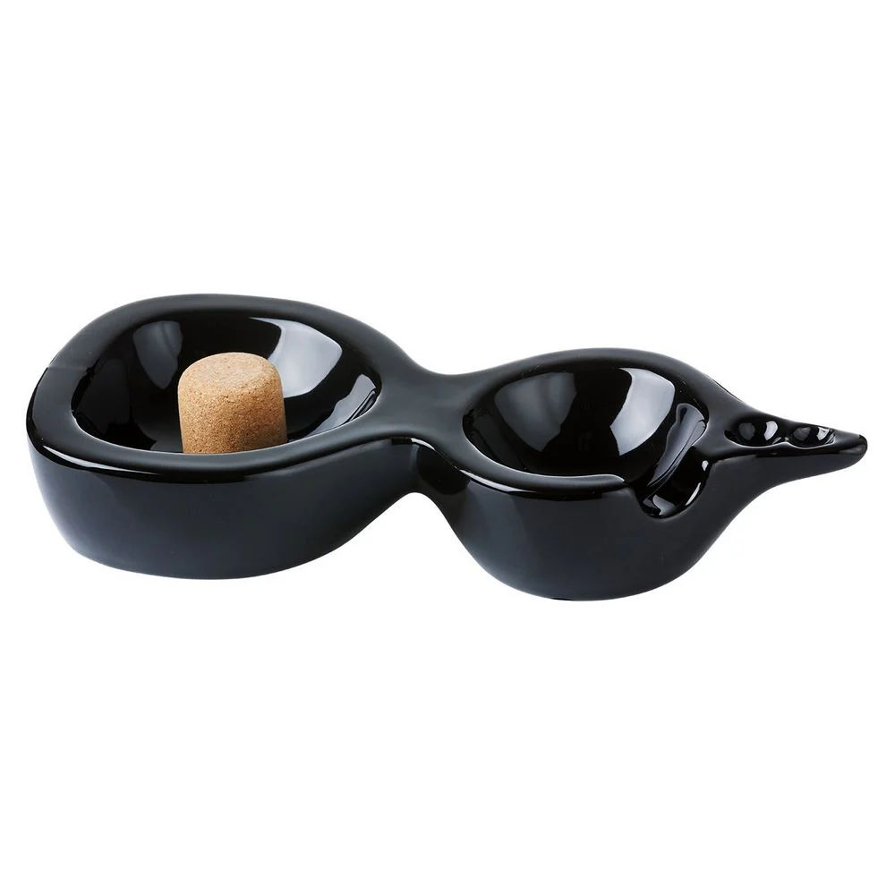 Pipe Ashfray för 1 rör med Ash Bowl Black Ceramics