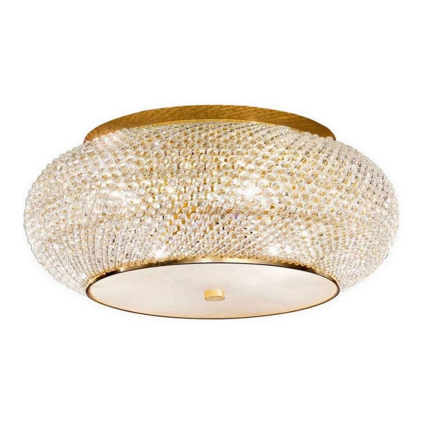 Ideal Lux – Vägglampa i kristall PASHA 10xE14/40W/230V diameter 55 cm guld