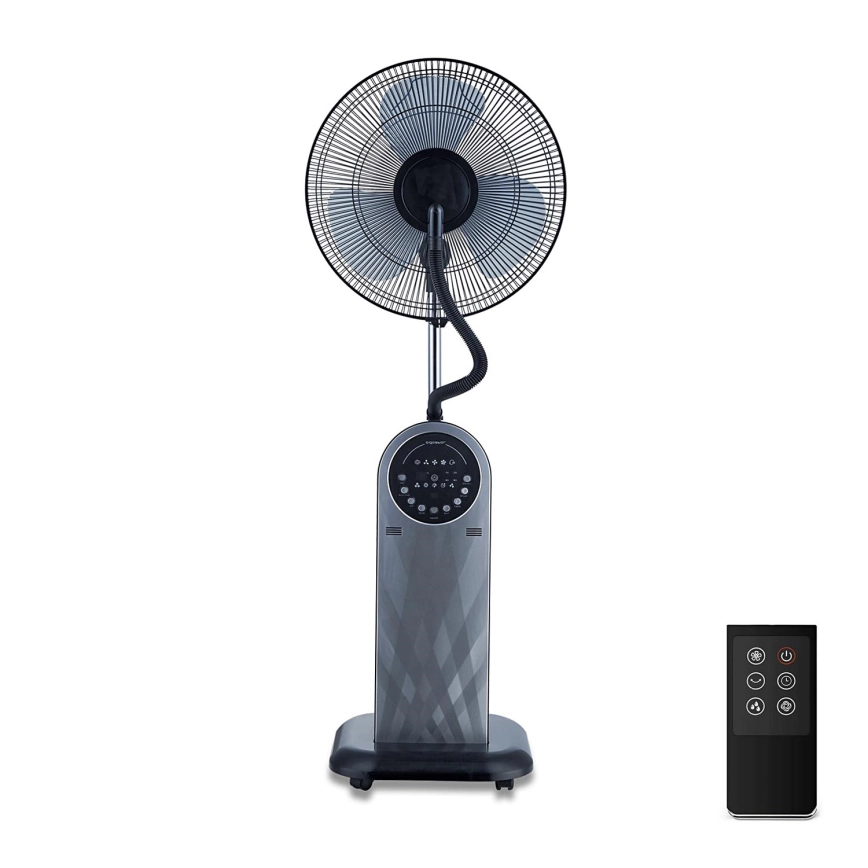 Aigostar – Golvfläkt med dimmseffekt 95W/230V svart/grå + fjärrkontroll