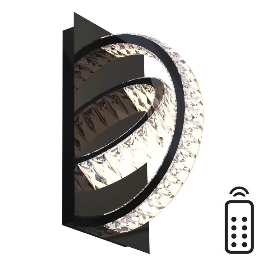 Zuma Line – LED dimbar kristallvägglampa LED/18W/230V 2700-6000K svart + fjärrkontroll