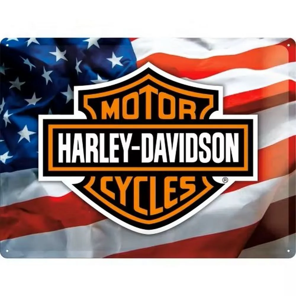 Retroworld Shield Harley Davidson USA Logo Metal Profit – 40 x 30 cm