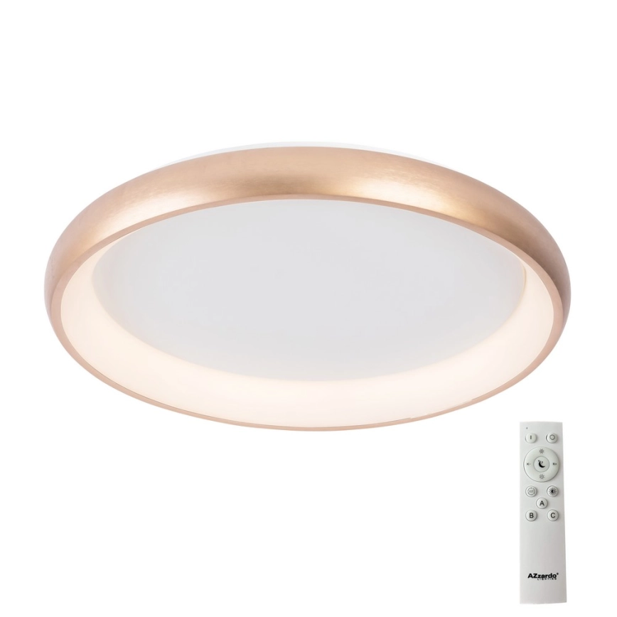 Azzardo AZ5076 – LED Dimbar taklampa ANTONIO LED/80W/230V guld + fjärrkontroll