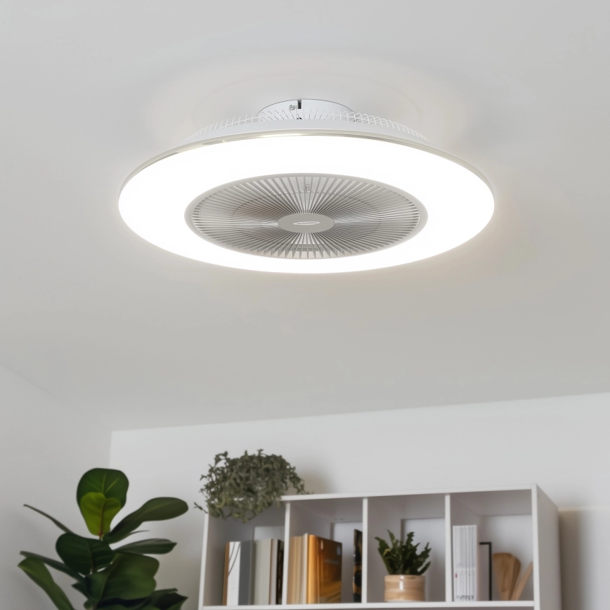 Brilagi – LED dimbar taklampa med fläkt AURA LED/38W/230V 3000-6000K silver + fjärrkontroll