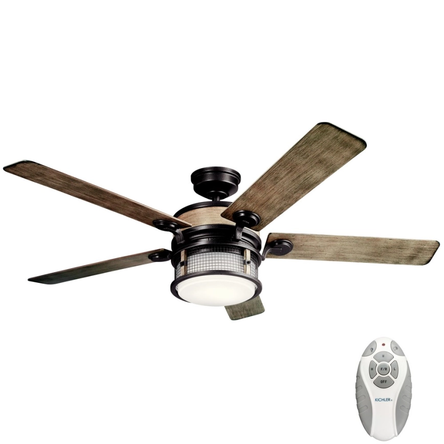 Kichler – LED dimbar takfläkt AHRENDALE LED/10W/230V IP44 + fjärrkontroll