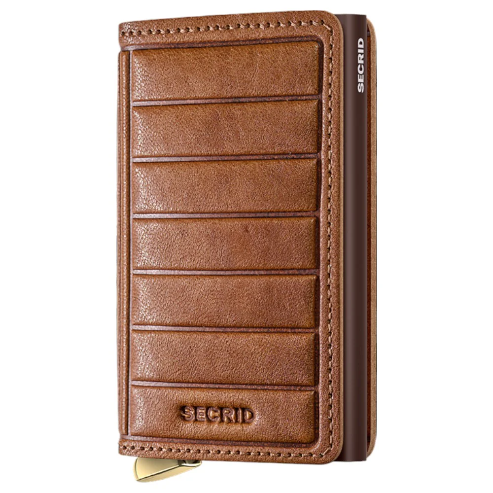 SECRID Premium Slim Wallet Emboss Lines Cognac +