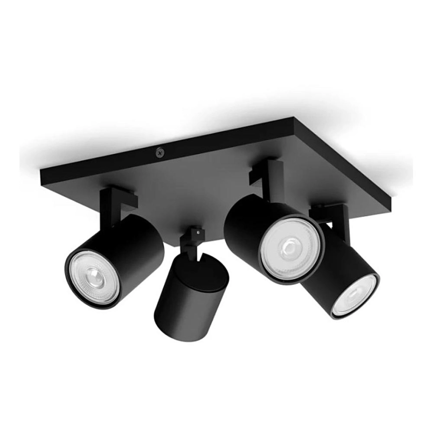 Philips – Spotlight 4xGU10/20W/230V svart