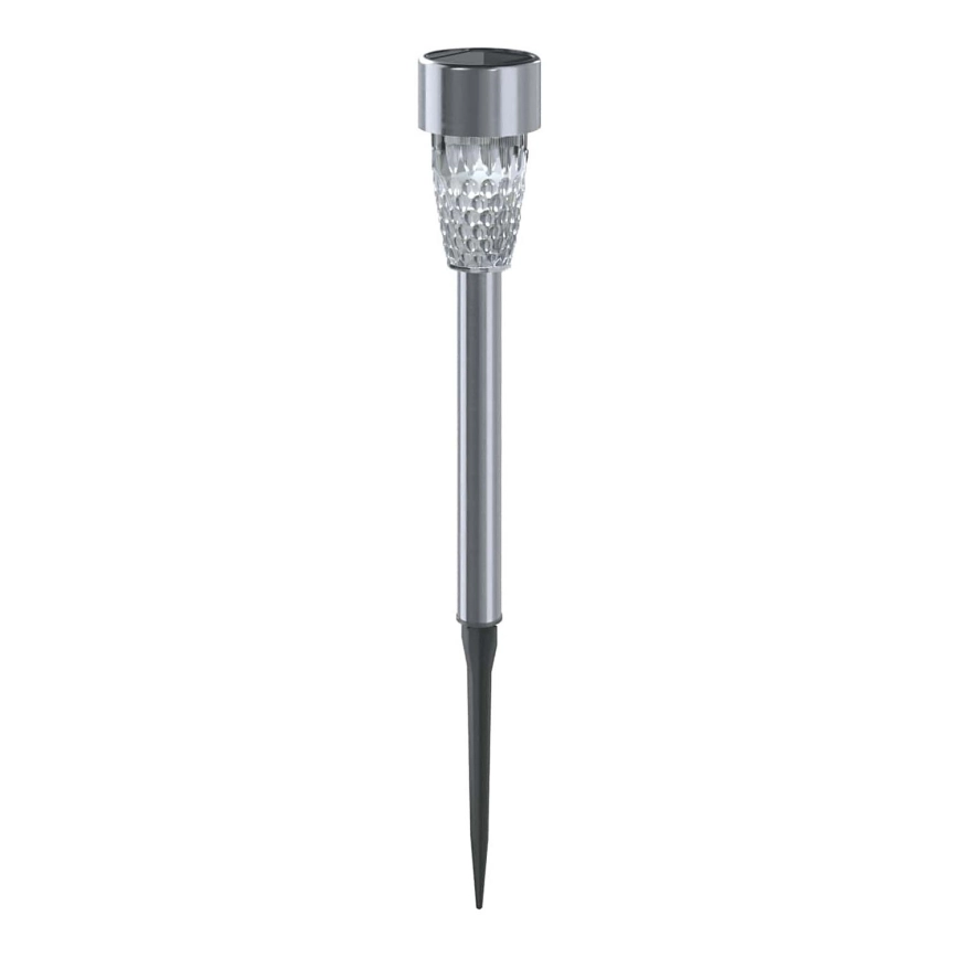Aigostar – LED Solarlampa LED/0,006W/1,2V 40 mAh 29,7 cm matt krom 6500K IP44