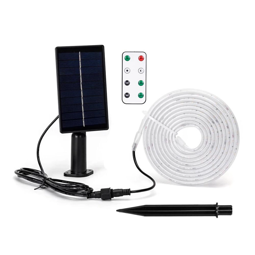 Aigostar – LED Dimbar solcellsstrip LED/1,6W/3,2V 3 m 1600 mAh 6500K IP65 + fjärrkontroll