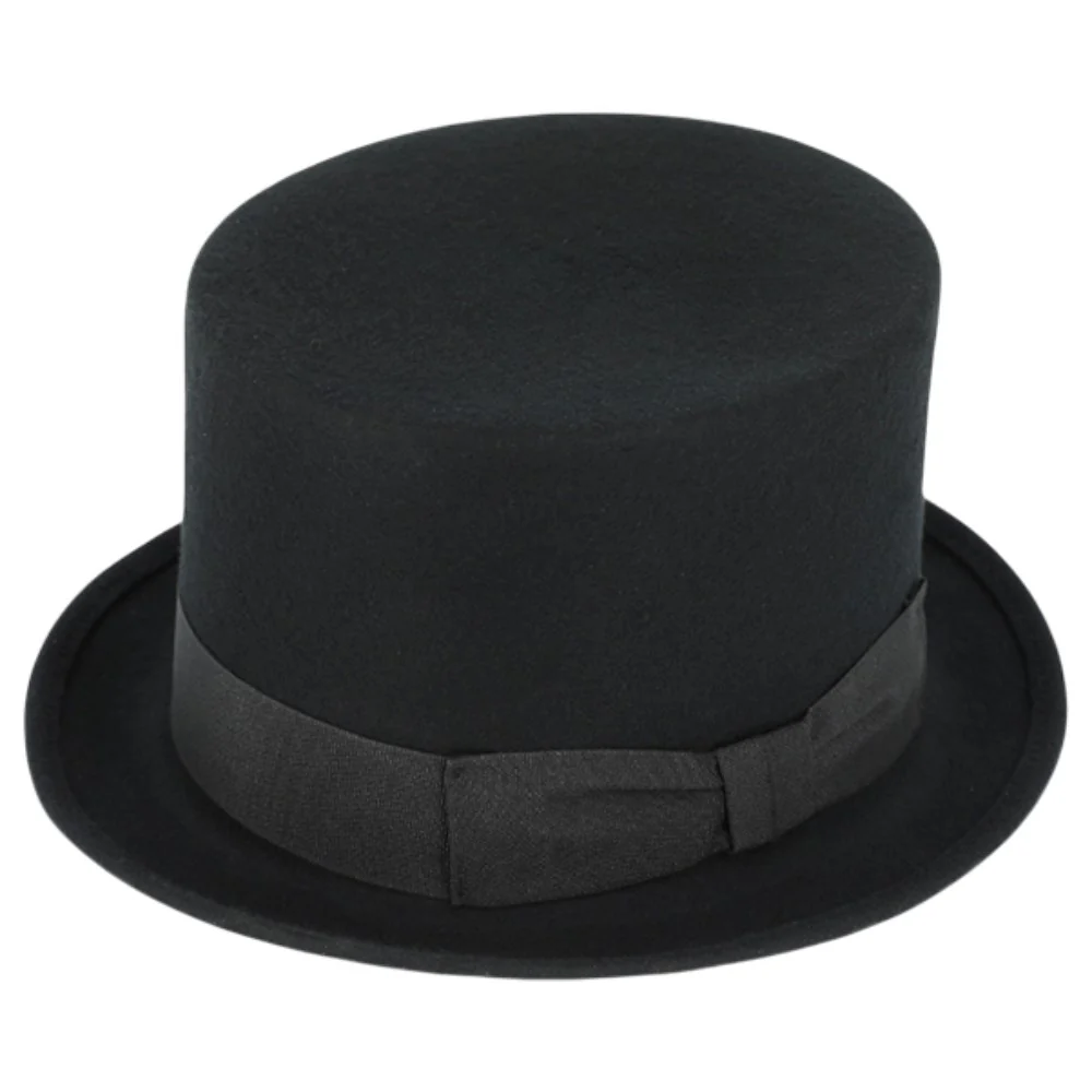 Black Cylinder Hat – 13 cm hög – 100% ull