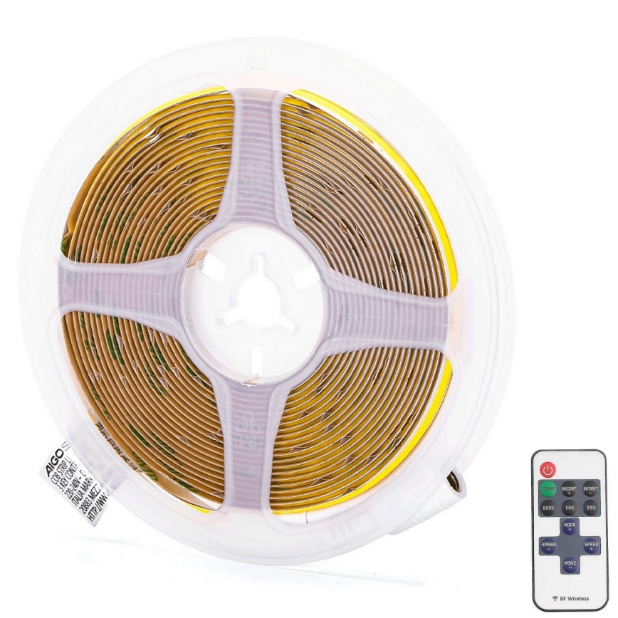 Aigostar – LED ljusreglerad list 5m LED/36W/24/230V 3000K + fjärrkontroll