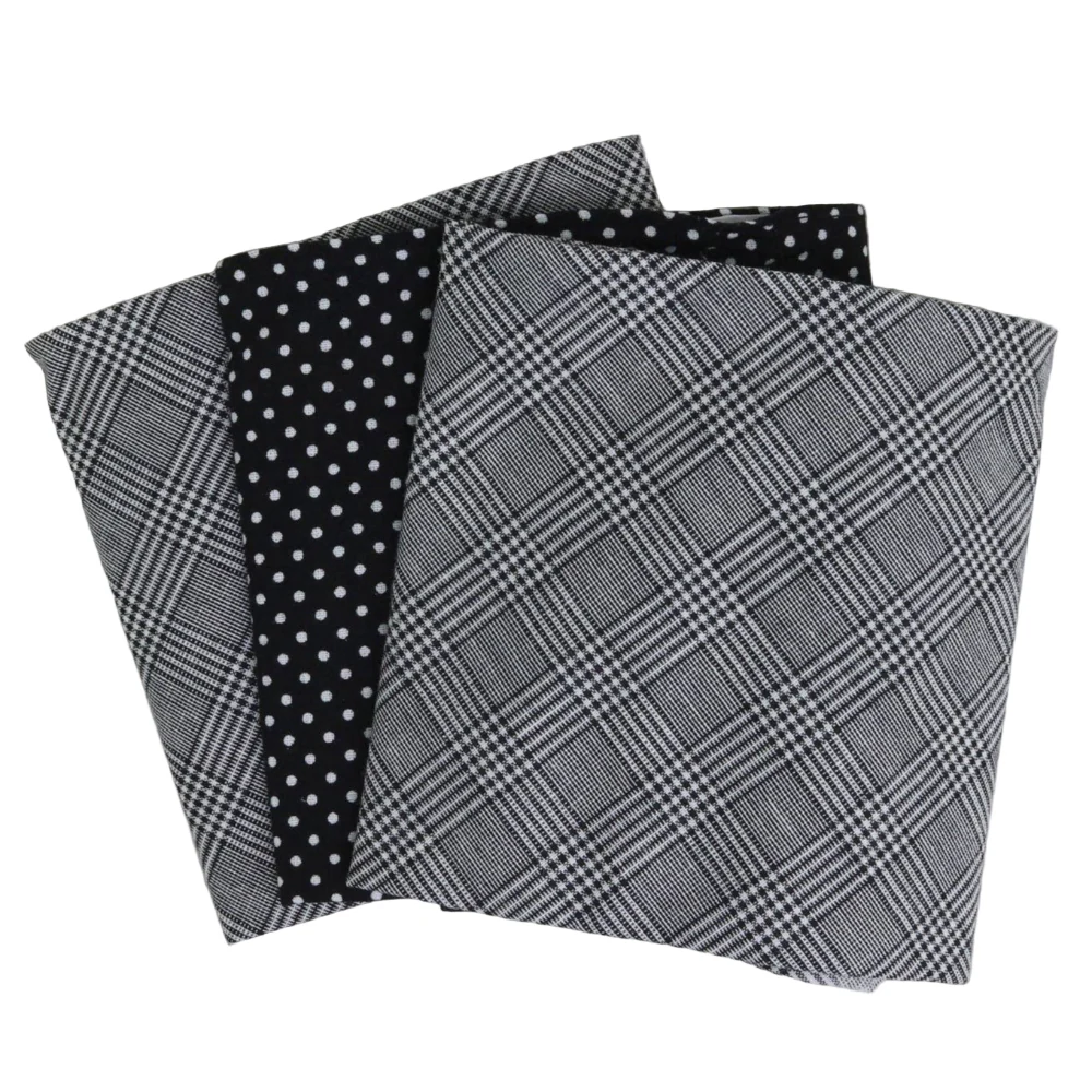 3-PACK Grey Check/Black Dot näsdukar