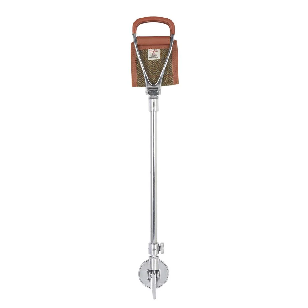 Chrome justerbar jaktstok med Harris tweed -säte – Tan