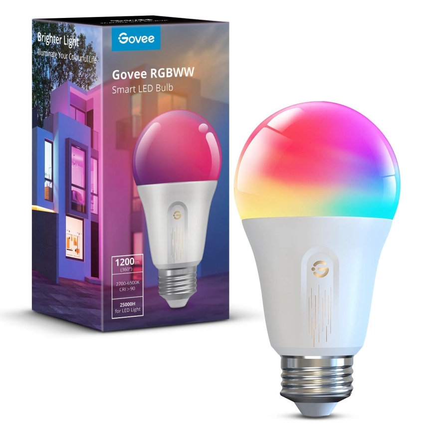 Govee – LED RGBWW Ljusreglerad glödlampa Smart E27/12W/230V 2700-6500K Wi-Fi
