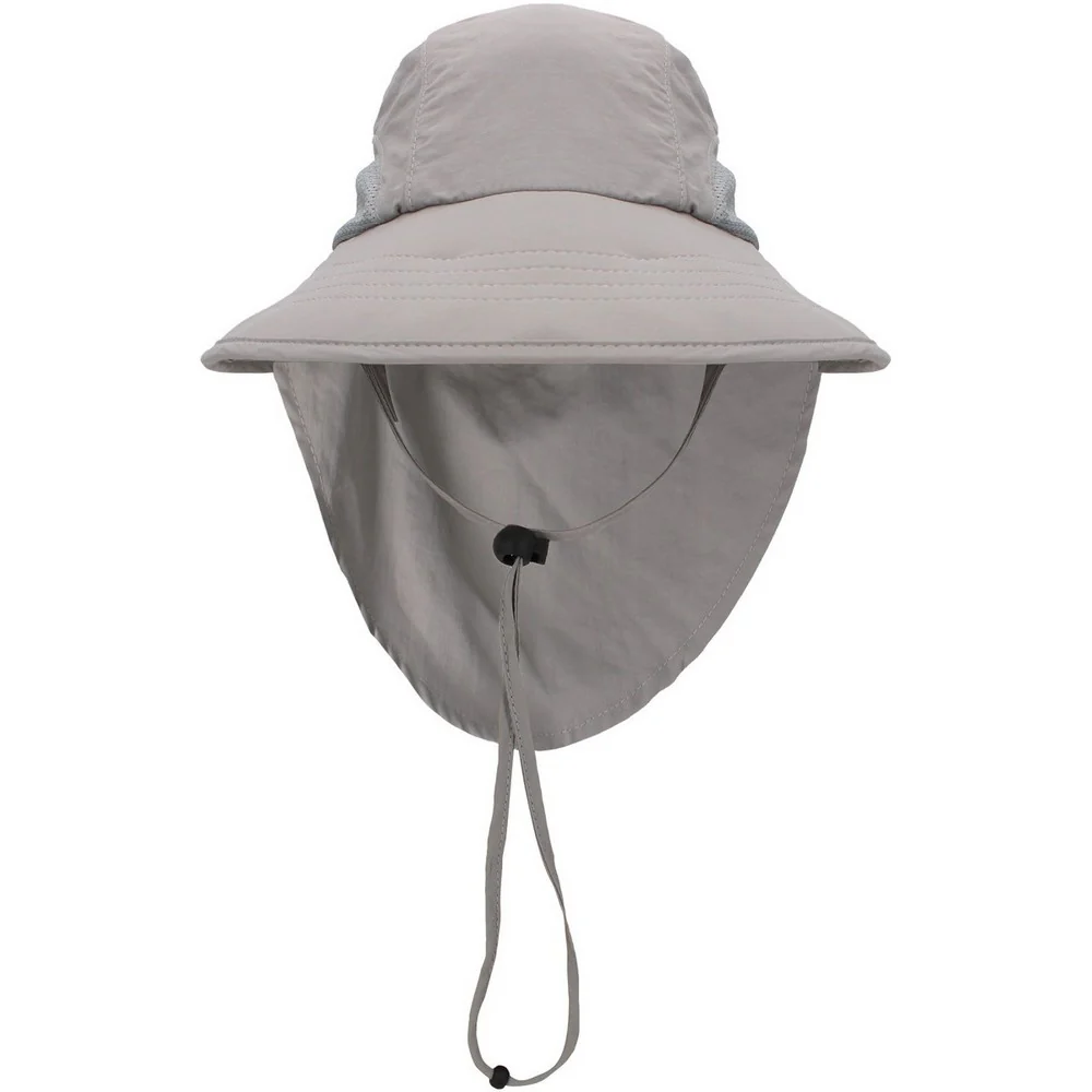 Ethos solhatt – keps med halsklaff – ljusgrå eller beige