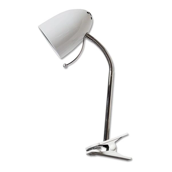 Aigostar – Bordslampa med klämma 1xE27/11W/230V vit/glansig krom