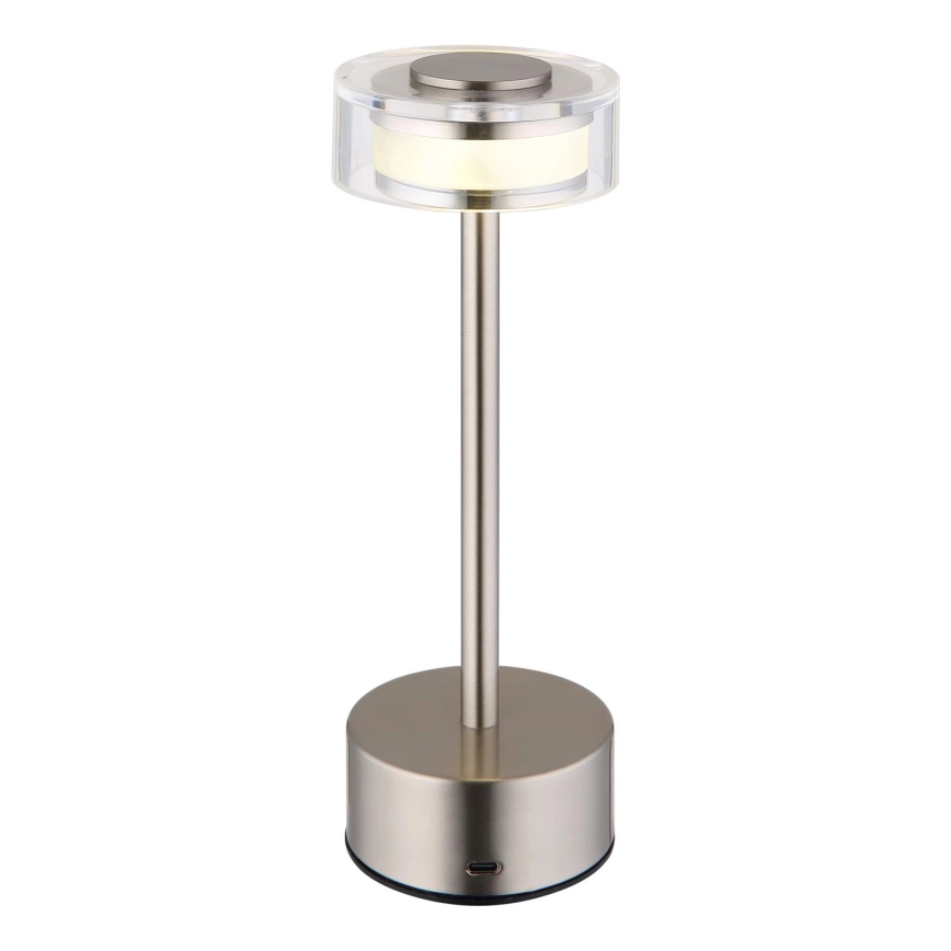 Globo – LED Dimbar uppladdningsbar touch bordslampa LED/2,5W/3,7V 2700/4000/6500K 1800mAh matt krom