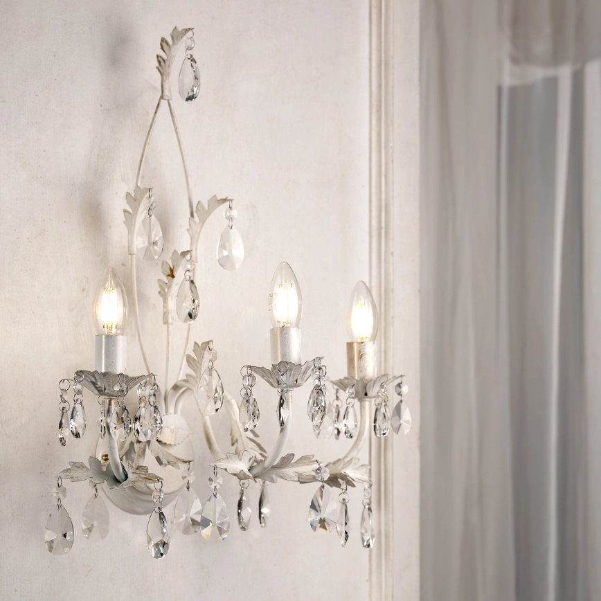 ONLI – Vägglampa TERESA 3xE14/6W/230V vit