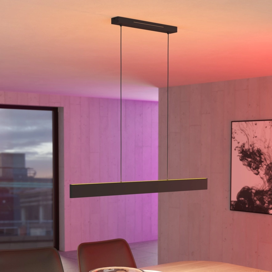 Eglo 31433 – LED RGBW Ljusreglerad ljuskrona på textilsladd ANDREAS-Z LED/38W/230V 2700-6500K svart