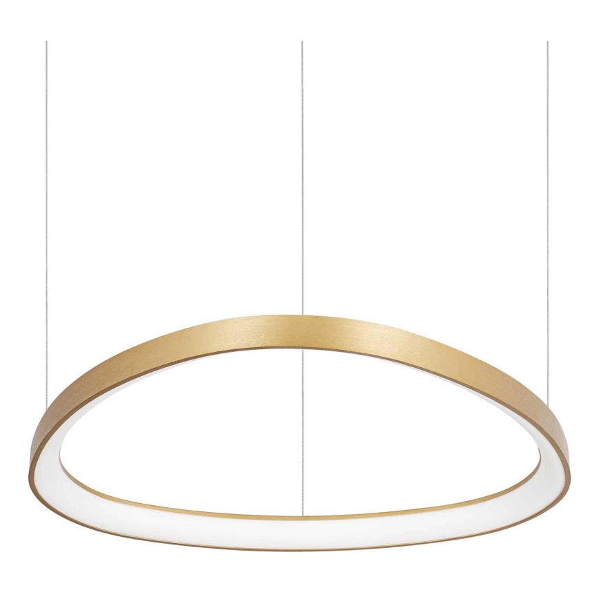 Ideal Lux – LED ljusreglerad ljuskrona på textilsladd GEMINI LED/48W/230V diameter 61 cm CRI 90 guld