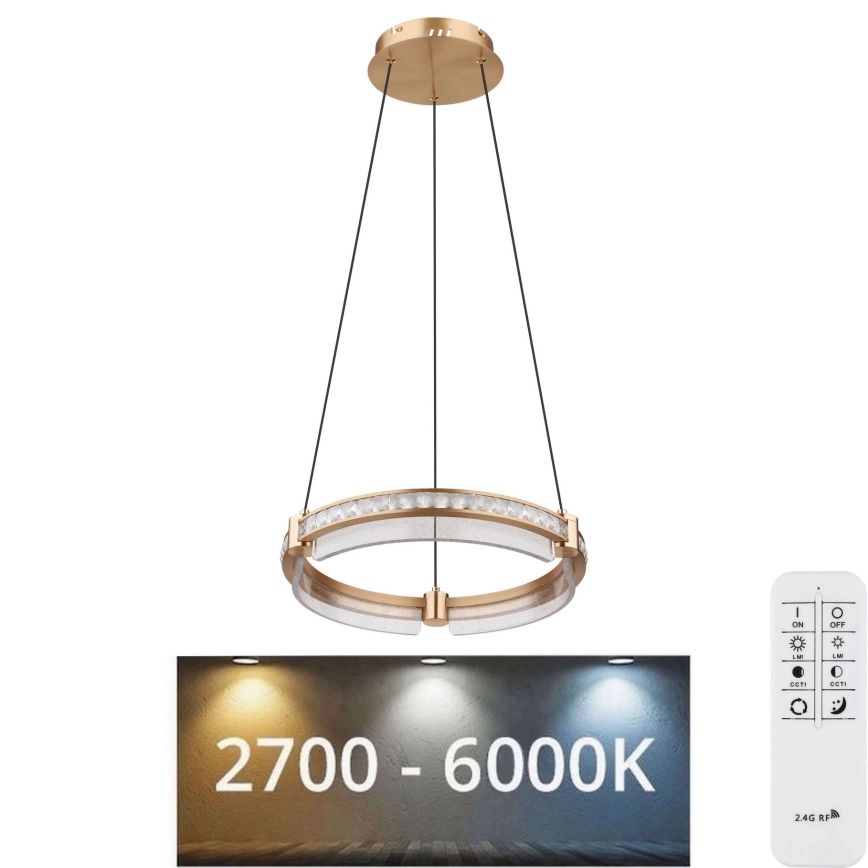 Globo – LED dimbar kristallkrona på kabel LED/36W/230V 2700K-6000K + fjärrkontroll