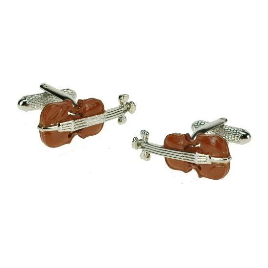 Manschettknappar Violin Brun