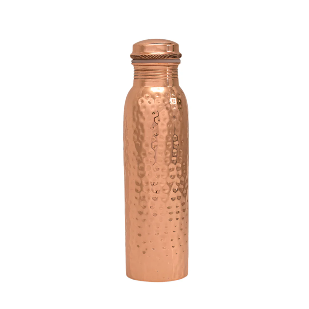 Ren koppar vattenflaska hamrad – 1 liter