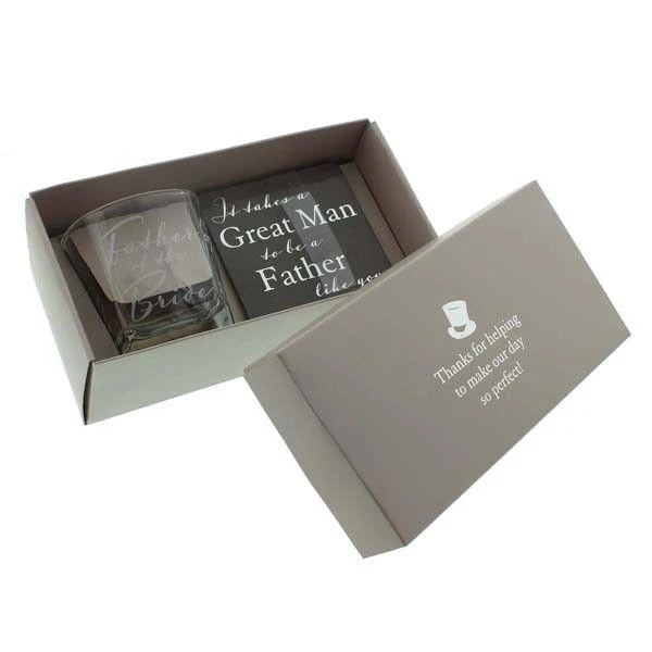 Brudens far Whiskyglas & glasunderlägg