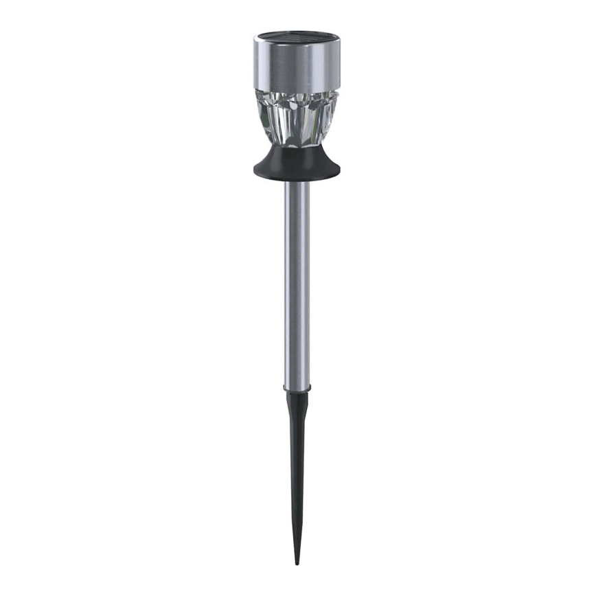 Aigostar – LED RGB Solcellslampa LED/0,006W/1,2V 35,5 cm 100 mAh matt krom IP44
