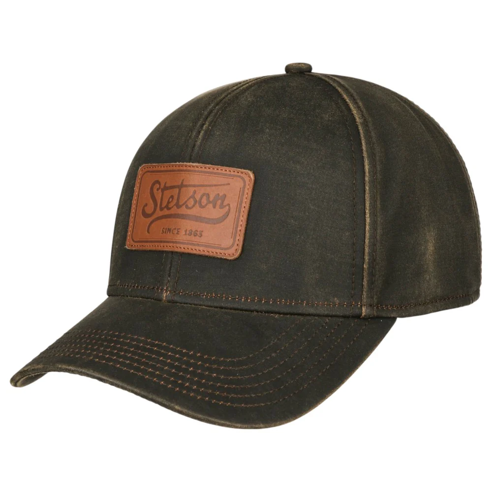 Stetson Baseball Cap Co/Pes Leather Patch