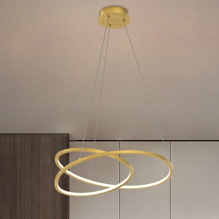 ONLI – LED ljuskrona med textilsladd LIBERTY LED/30W/230V 4000K guld