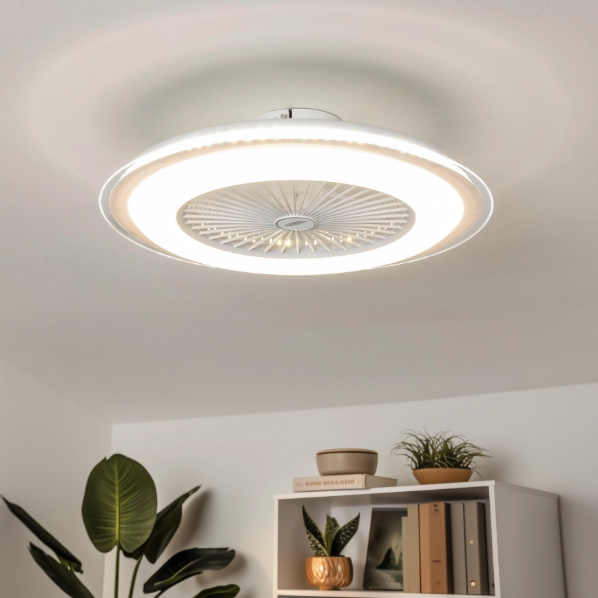 Brilagi – LED dimbar taklampa med fläkt RONDA LED/48W/230V 3000-6000K vit + fjärrkontroll