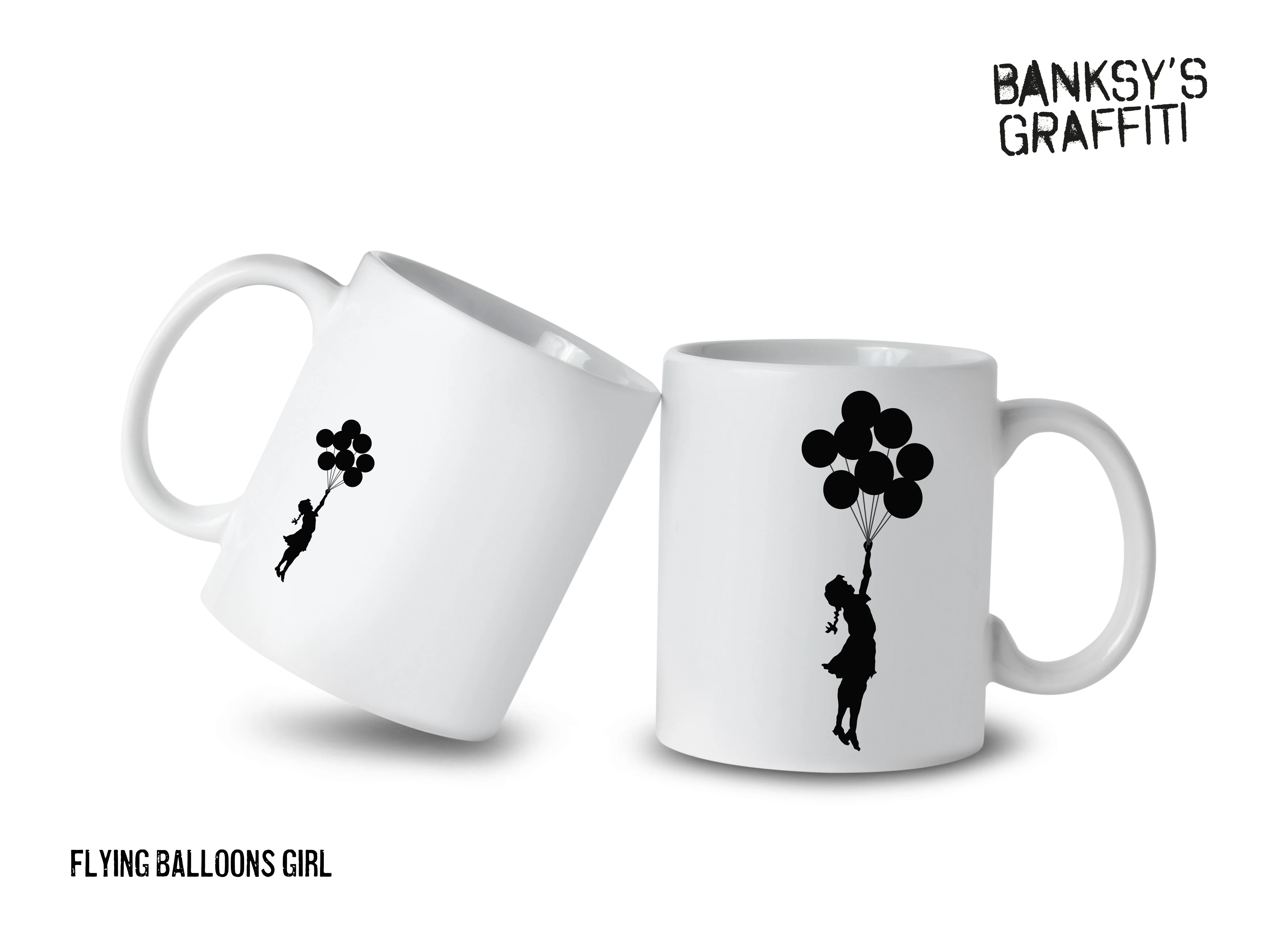 Banksy Keramisk Mugg 325ml – Flygande Ballonger Girl