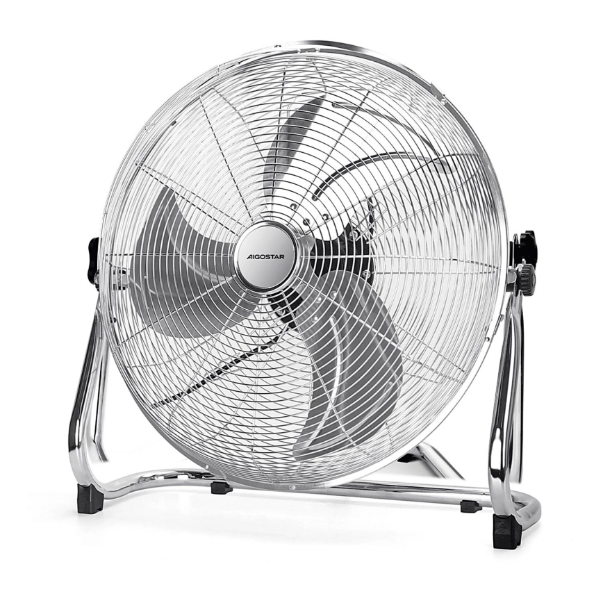 Aigostar – Golvfläkt 100W/230V Ø 54 cm, blank krom