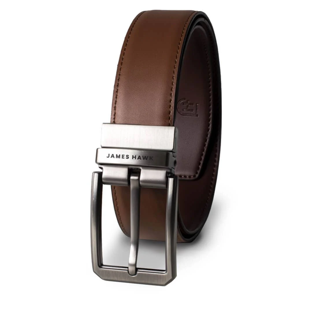 James Hawk Smart Belt – Reversible Brown/Camel