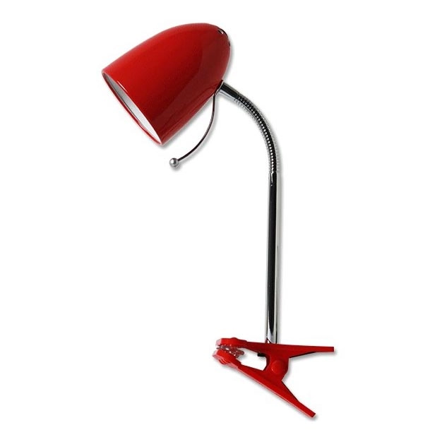 Aigostar – Bordslampa med klämma 1xE27/11W/230V röd/glansig krom
