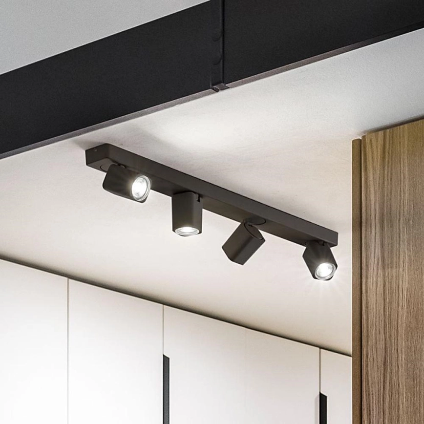 Ideal Lux – LED spotlight RUDY 4xGU10/7W/230V CRI 90 svart