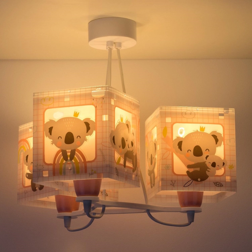 Dalber 63267S – Ljuskrona Barn KOALA 3xE27/60W/230V