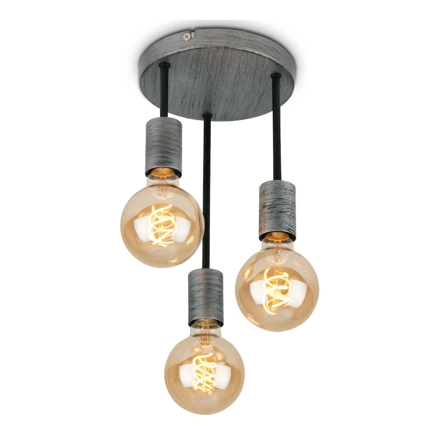 Briloner – Ljuskrona med textilsladd HENGA 3xE27/60W/230V