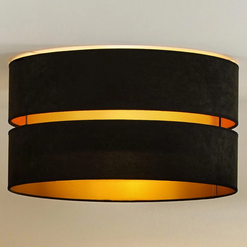 Duolla – Taklampa DUO 1xE27/40W/230V diameter 40 cm svart/guld