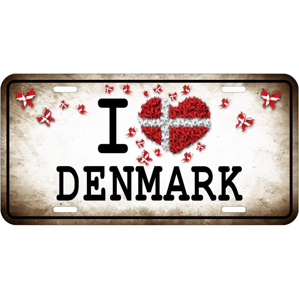 Jag älskar Danmark registreringsskylt