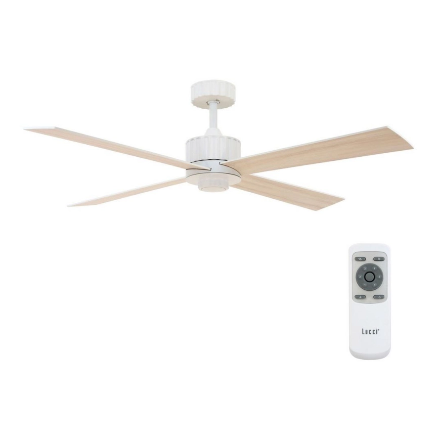 Lucci air 213171 – LED Takfläkt NEWPORT trä/vit/beige + fjärrkontroll