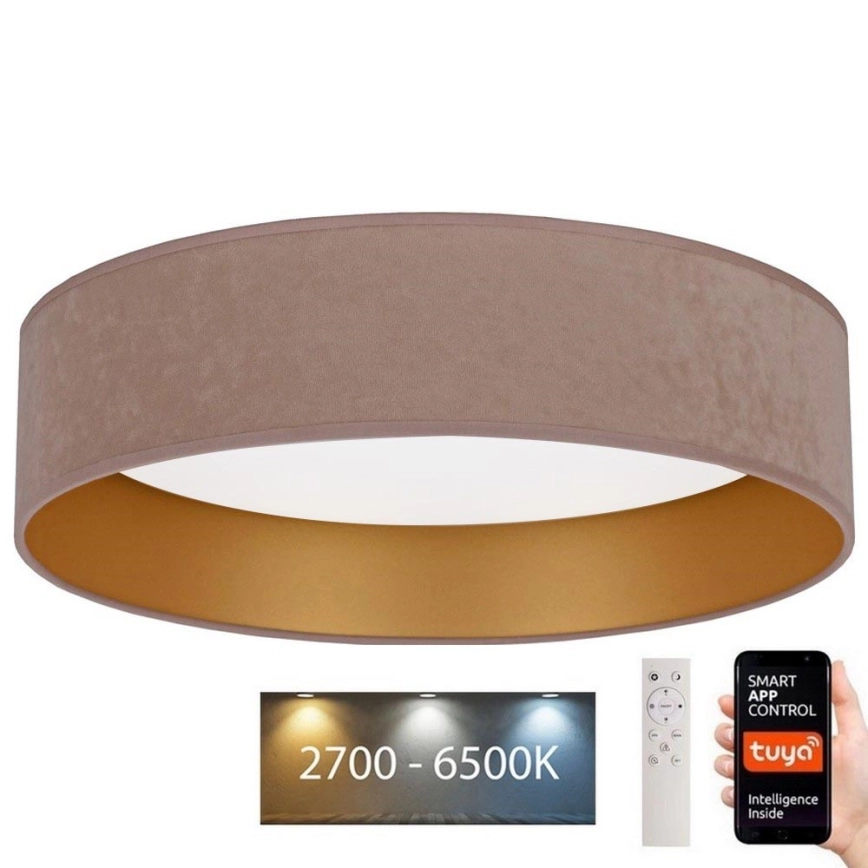 Brilagi – LED dimbar taklampa VELVET SMART LED/36W/230V Ø 55 cm 2700-6500K Wi-Fi Tuya beige/guld + fjärrkontroll
