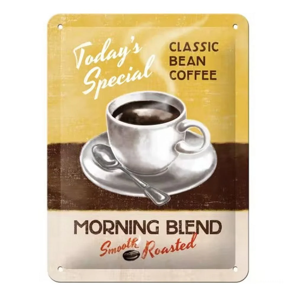 Retroworld Metal Pillow Morning Blend – 15 x 20 cm